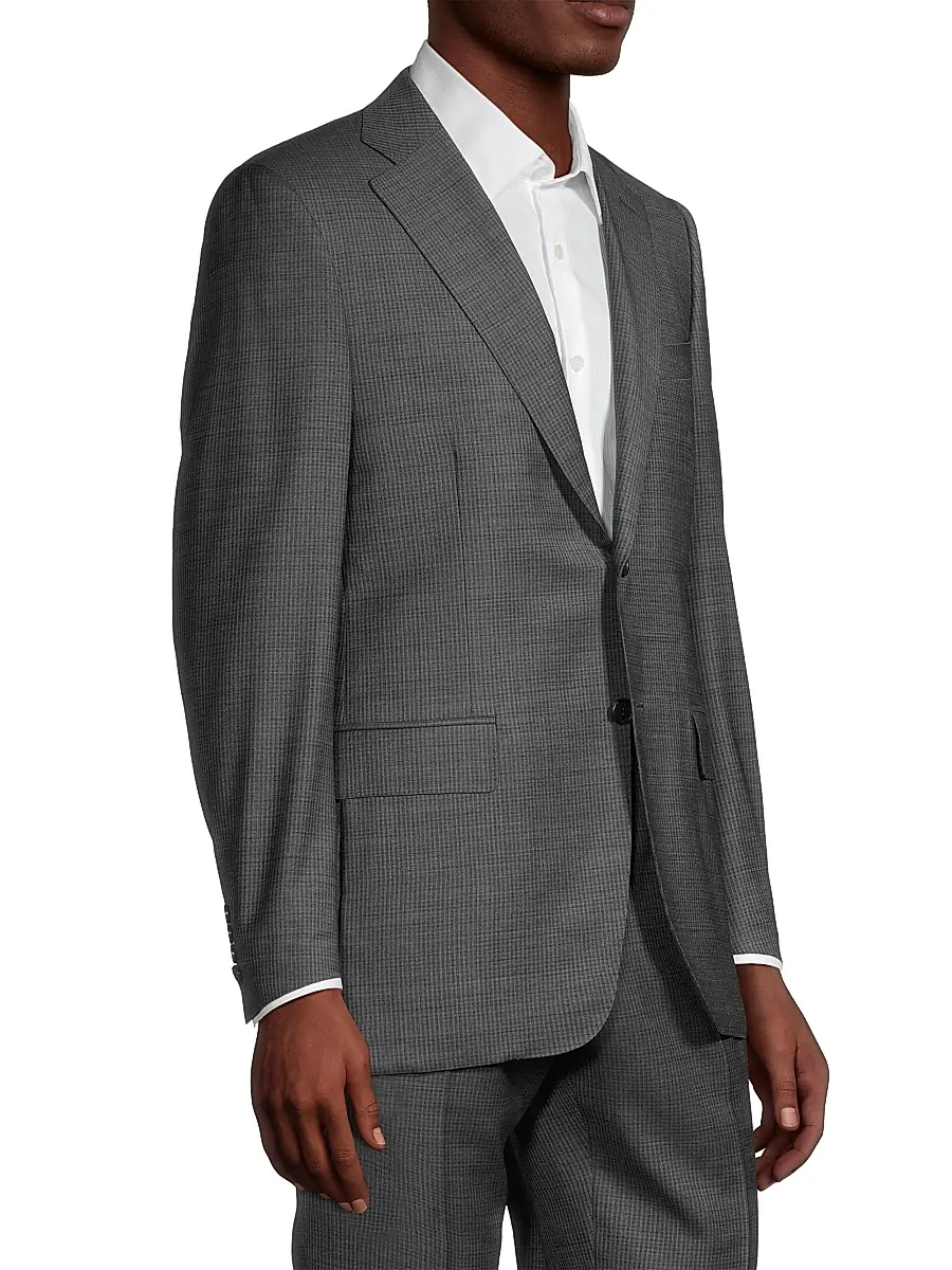Canali Men's Siena Wool Single-Breasted Suit - Dark Grey | Thumbnail 4 Canali Men's Siena Wool Single-Breasted Suit - Dark Grey | Thumbnail 4