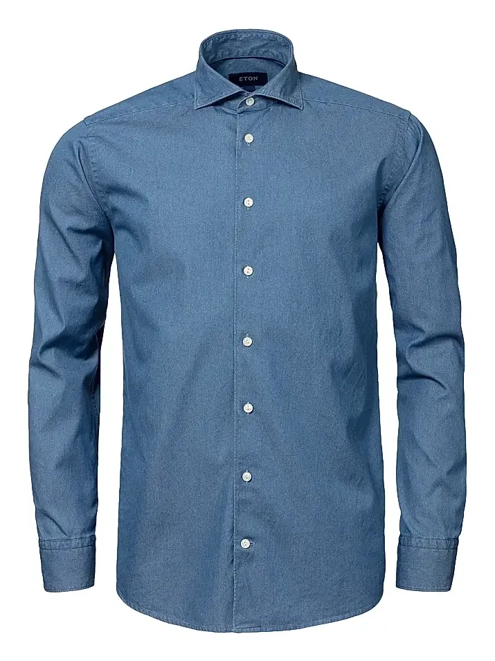 Men's Contemporary-Fit Chambray Soft Casual Shirt Men's Contemporary-Fit Chambray Soft Casual Shirt