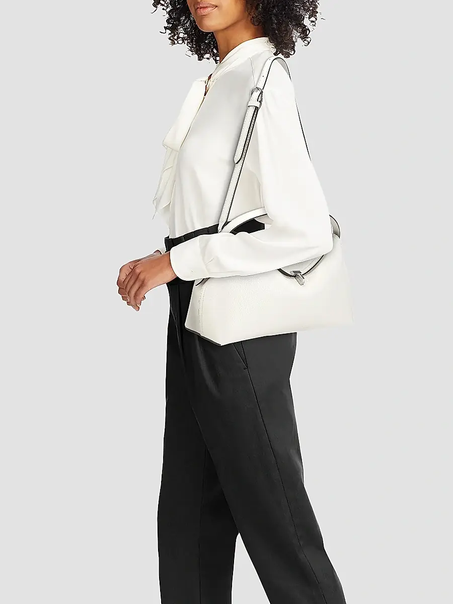 Toteme Women's T-Lock Leather Top-Handle Bag - Shark | Thumbnail 16 Toteme Women's T-Lock Leather Top-Handle Bag - Shark | Thumbnail 16