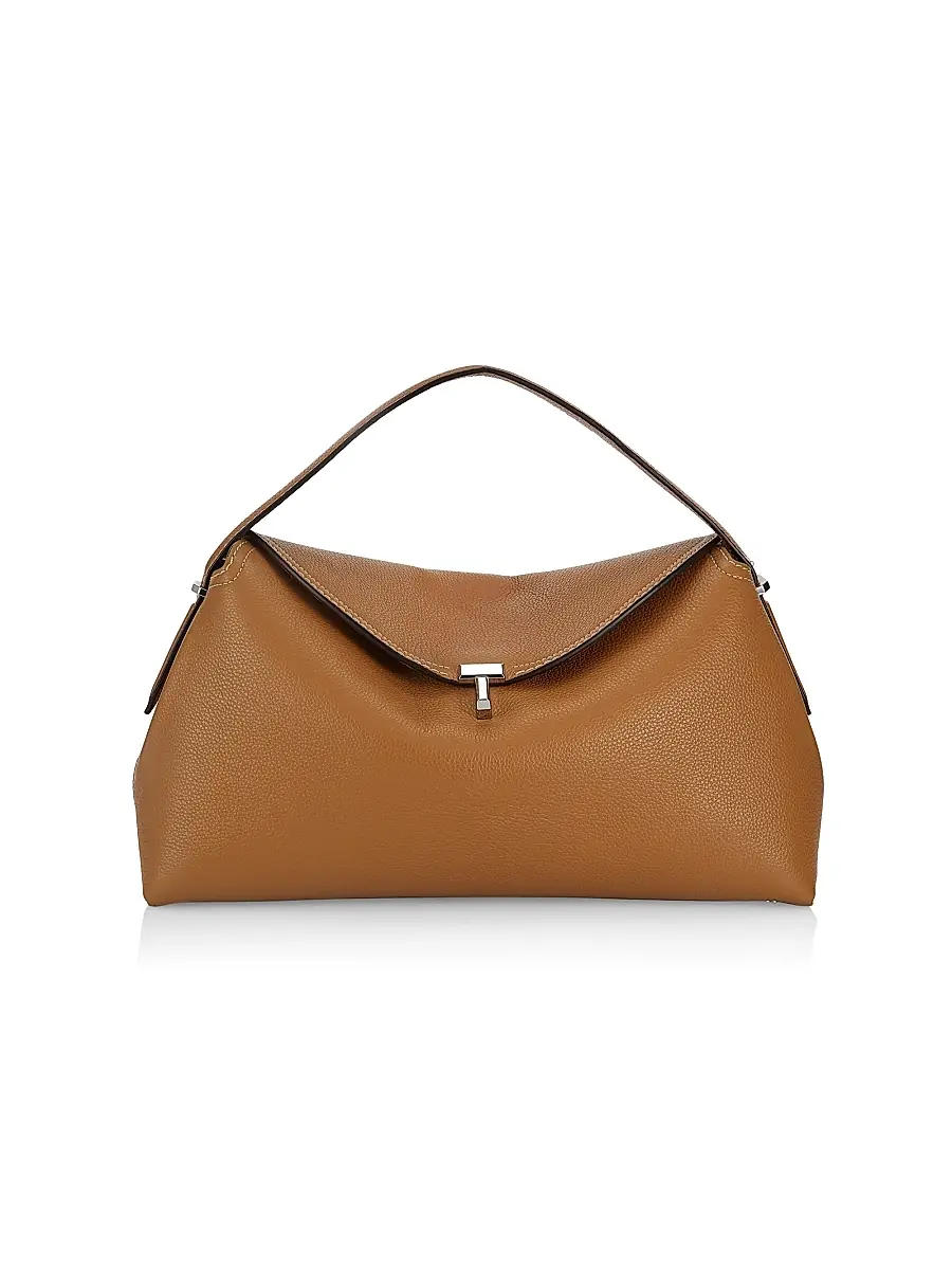 Toteme Women's T-Lock Leather Top-Handle Bag - Shark | Thumbnail 22 Toteme Women's T-Lock Leather Top-Handle Bag - Shark | Thumbnail 22