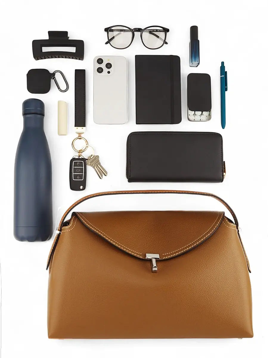 Toteme Women's T-Lock Leather Top-Handle Bag - Shark | Thumbnail 26 Toteme Women's T-Lock Leather Top-Handle Bag - Shark | Thumbnail 26