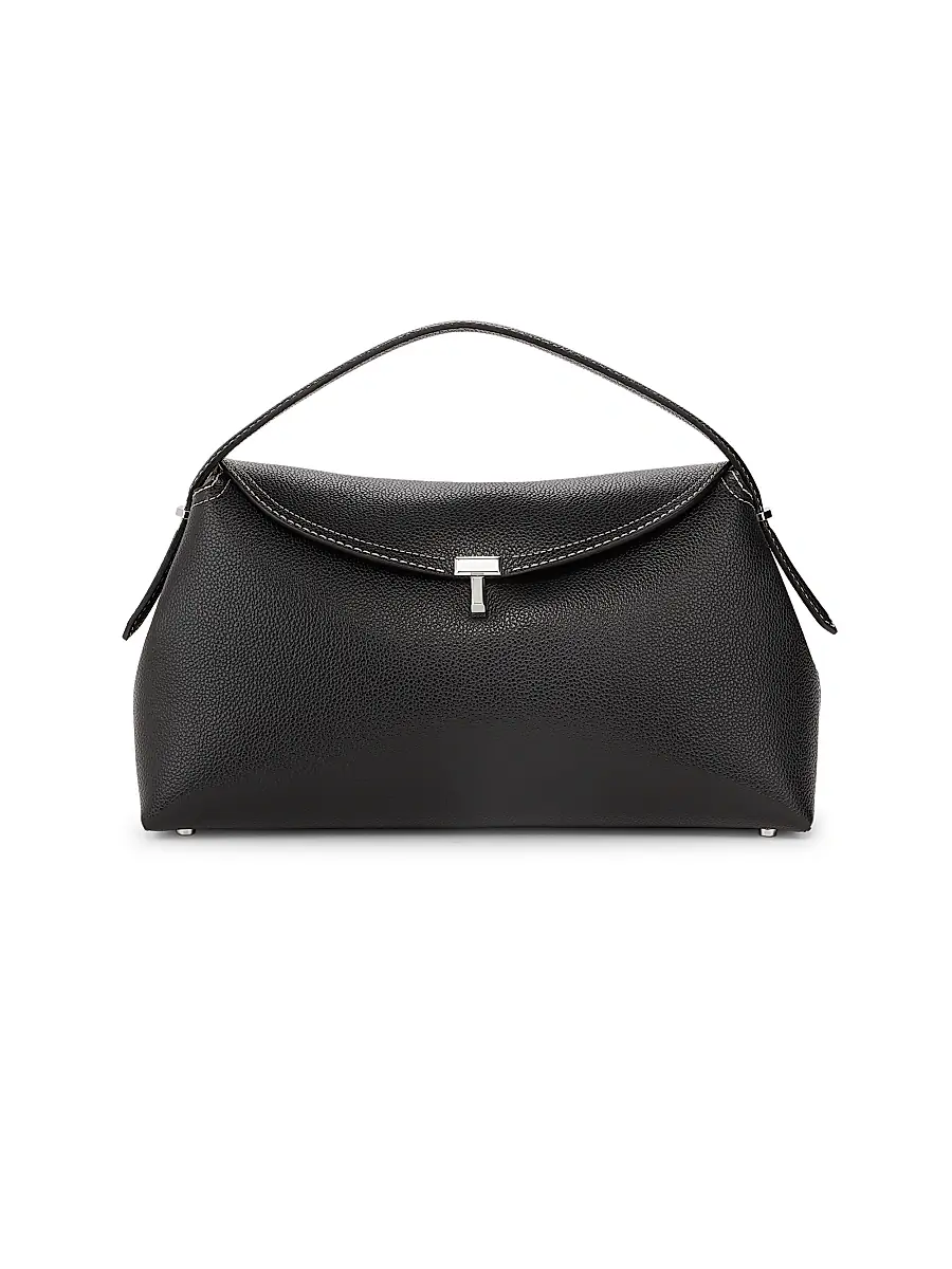 Toteme Women's T-Lock Leather Top-Handle Bag - Shark | Thumbnail 8 Toteme Women's T-Lock Leather Top-Handle Bag - Shark | Thumbnail 8