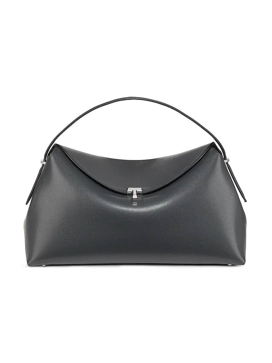 Toteme Women's T-Lock Leather Top-Handle Bag - Shark | Image 1 Toteme Women's T-Lock Leather Top-Handle Bag - Shark | Image 1