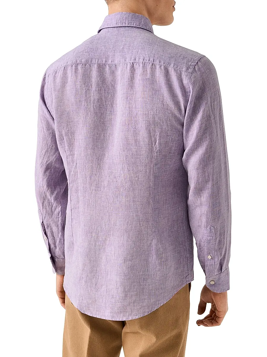 Eton Men's Contemporary-Fit Linen Shirt | Thumbnail 4 Eton Men's Contemporary-Fit Linen Shirt | Thumbnail 4