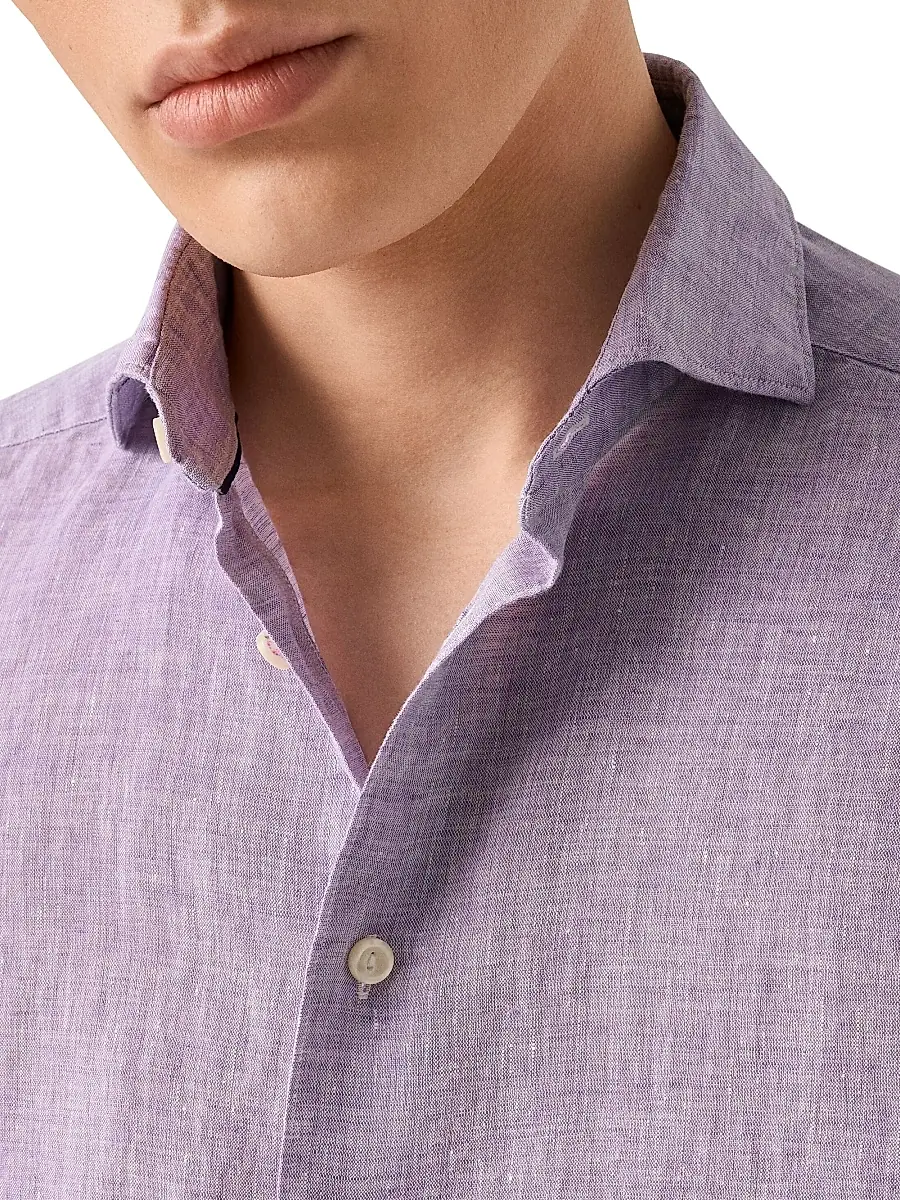 Eton Men's Contemporary-Fit Linen Shirt | Thumbnail 5 Eton Men's Contemporary-Fit Linen Shirt | Thumbnail 5
