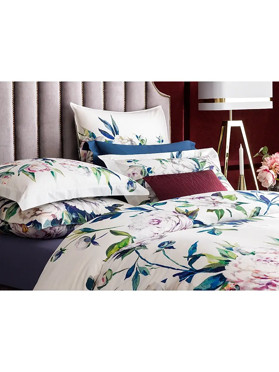Togas Peonia Duvet Cover & Sham Collection - White Purple Blue Green | Thumbnail 3