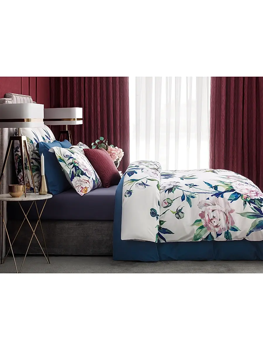 Togas Peonia Duvet Cover & Sham Collection - White Purple Blue Green | Thumbnail 7