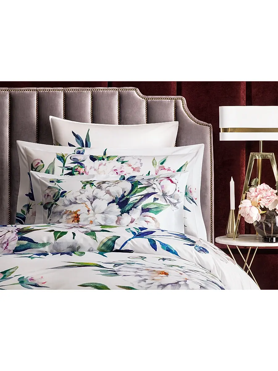 Togas Peonia Duvet Cover & Sham Collection - White Purple Blue Green | Thumbnail 9