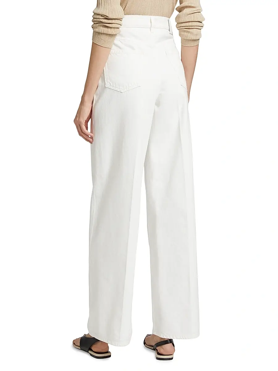 Toteme Women's High-Rise Wide-Leg Jeans - White | Thumbnail 5