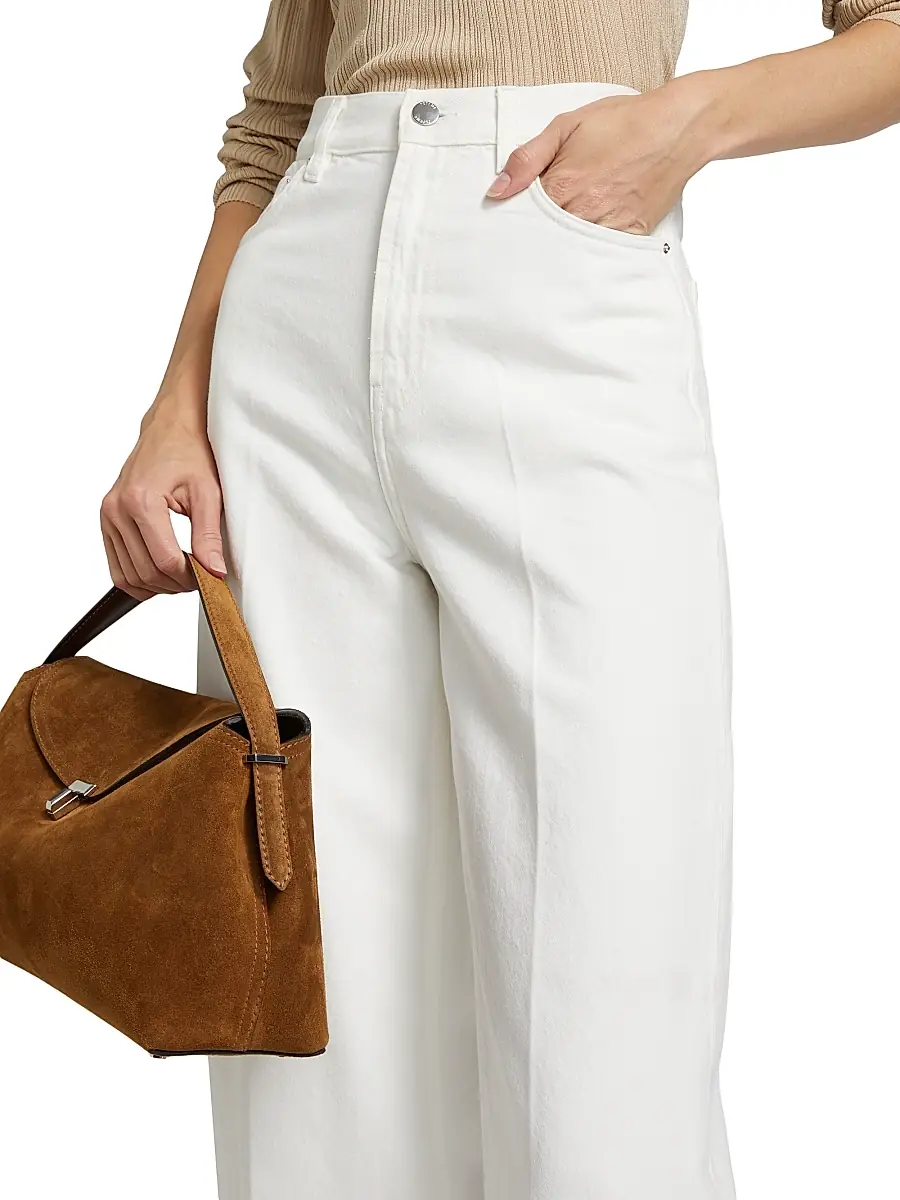 Toteme Women's High-Rise Wide-Leg Jeans - White | Thumbnail 6