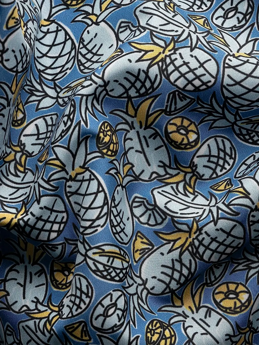 Eton Men's Pineapple Drawstring Swim Shorts - Blue | Thumbnail 3 Eton Men's Pineapple Drawstring Swim Shorts - Blue | Thumbnail 3