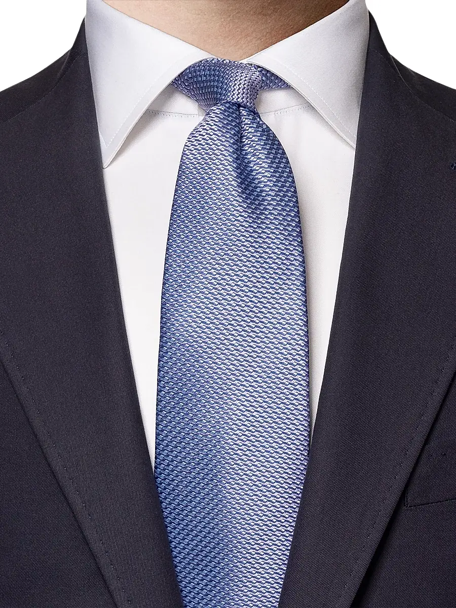 Eton Men's Geometric Silk Tie - Purple | Thumbnail 2 Eton Men's Geometric Silk Tie - Purple | Thumbnail 2