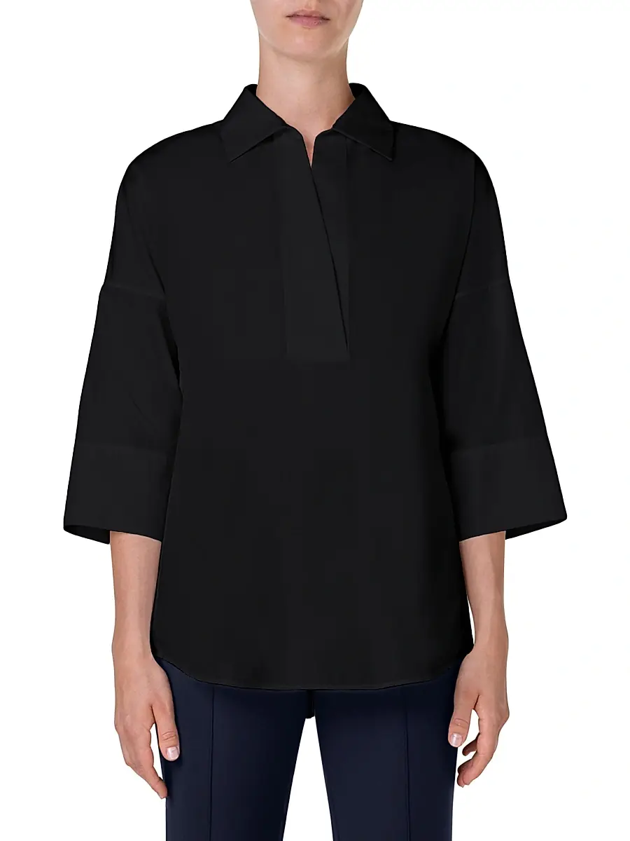 Akris punto Women's Elements Cotton Kimono Blouse | Thumbnail 3 Akris punto Women's Elements Cotton Kimono Blouse | Thumbnail 3
