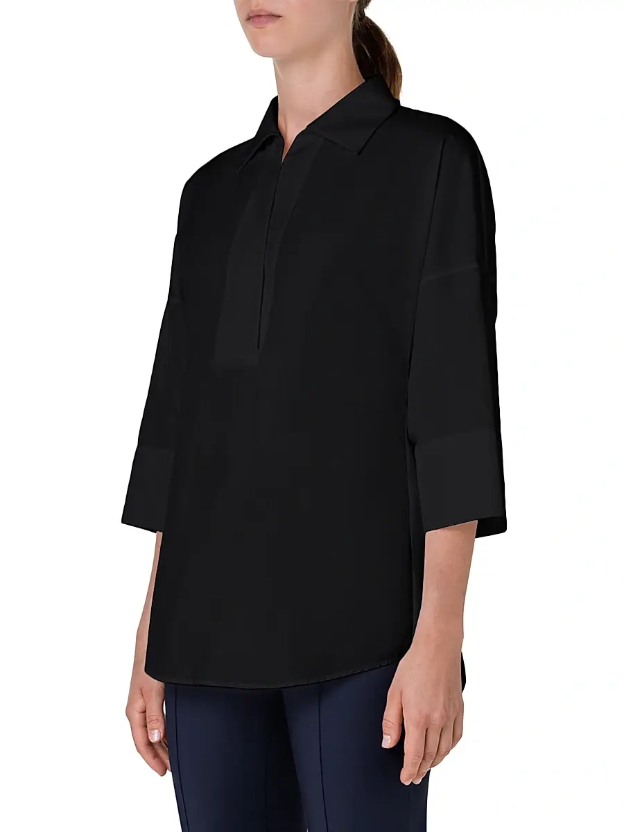 Akris punto Women's Elements Cotton Kimono Blouse | Thumbnail 4 Akris punto Women's Elements Cotton Kimono Blouse | Thumbnail 4