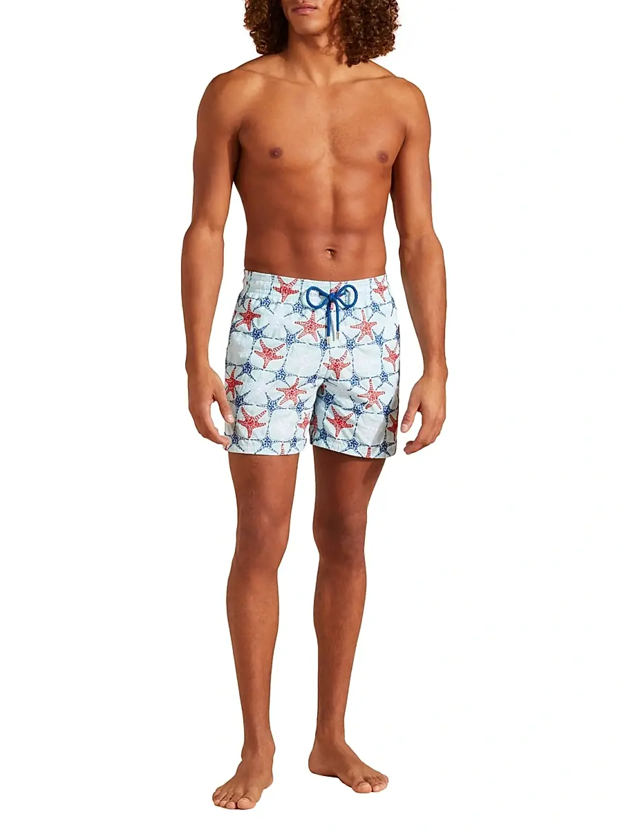 Vilebrequin Men's Starfish-Embroidered Swim Trunks - Thalassa | Thumbnail 2 Vilebrequin Men's Starfish-Embroidered Swim Trunks - Thalassa | Thumbnail 2