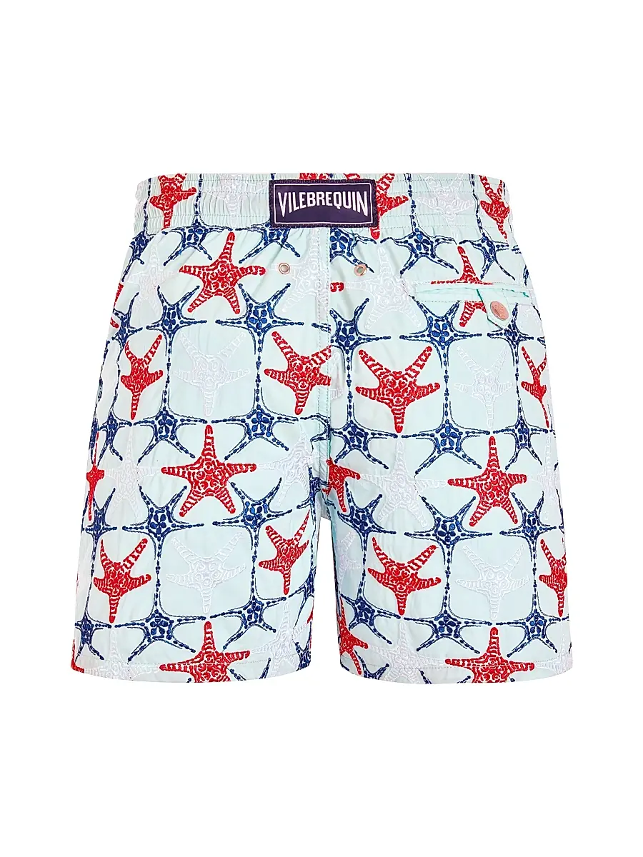 Vilebrequin Men's Starfish-Embroidered Swim Trunks - Thalassa | Thumbnail 3 Vilebrequin Men's Starfish-Embroidered Swim Trunks - Thalassa | Thumbnail 3