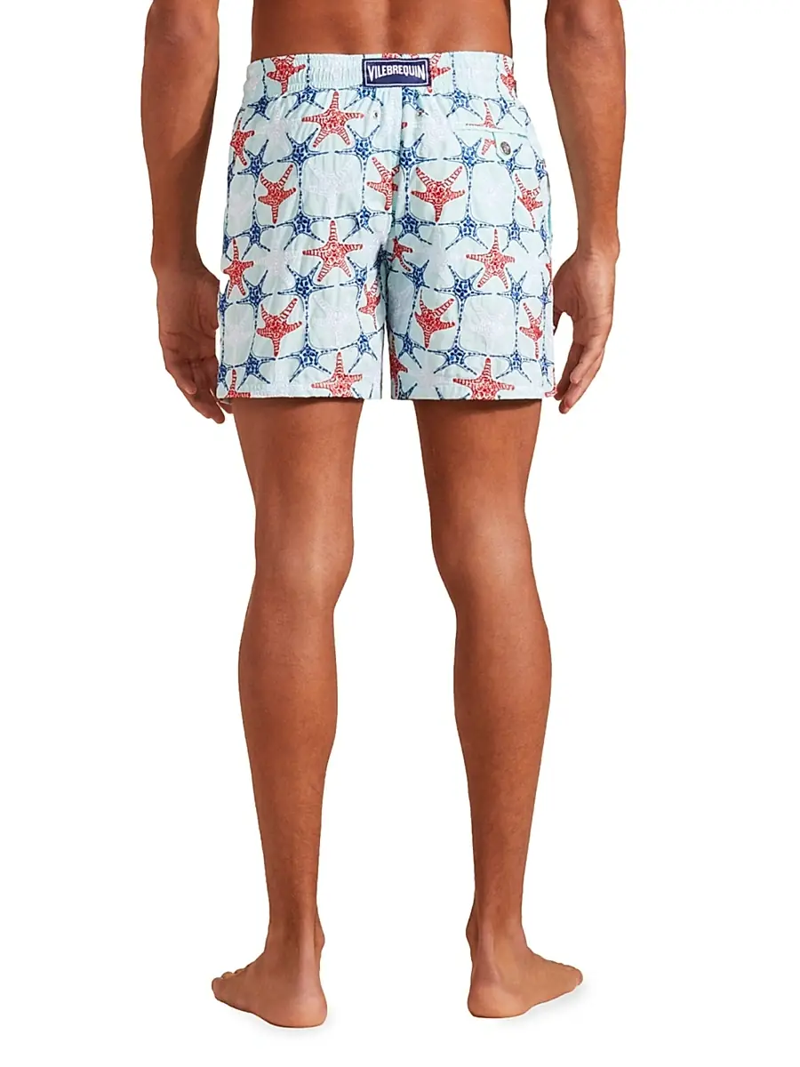 Vilebrequin Men's Starfish-Embroidered Swim Trunks - Thalassa | Thumbnail 5 Vilebrequin Men's Starfish-Embroidered Swim Trunks - Thalassa | Thumbnail 5