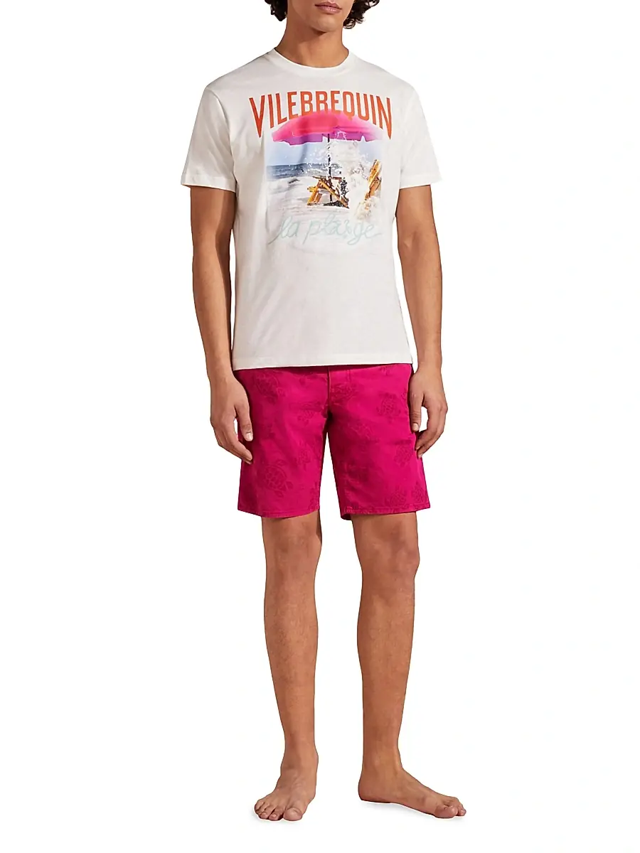 Vilebrequin Men's Wave Beach Cotton T-Shirt | Thumbnail 2 Vilebrequin Men's Wave Beach Cotton T-Shirt | Thumbnail 2