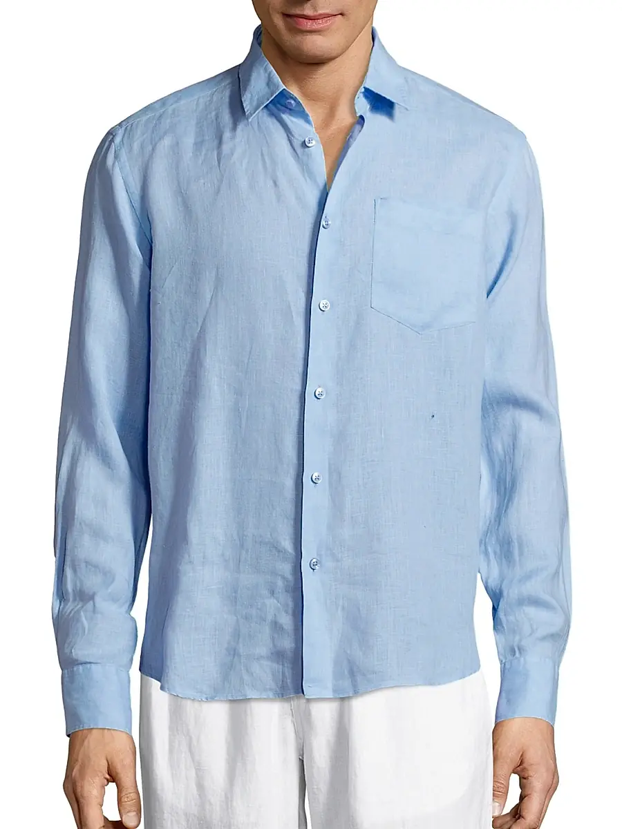 Vilebrequin Men's Lagoon Linen Shirt | Thumbnail 3 Vilebrequin Men's Lagoon Linen Shirt | Thumbnail 3