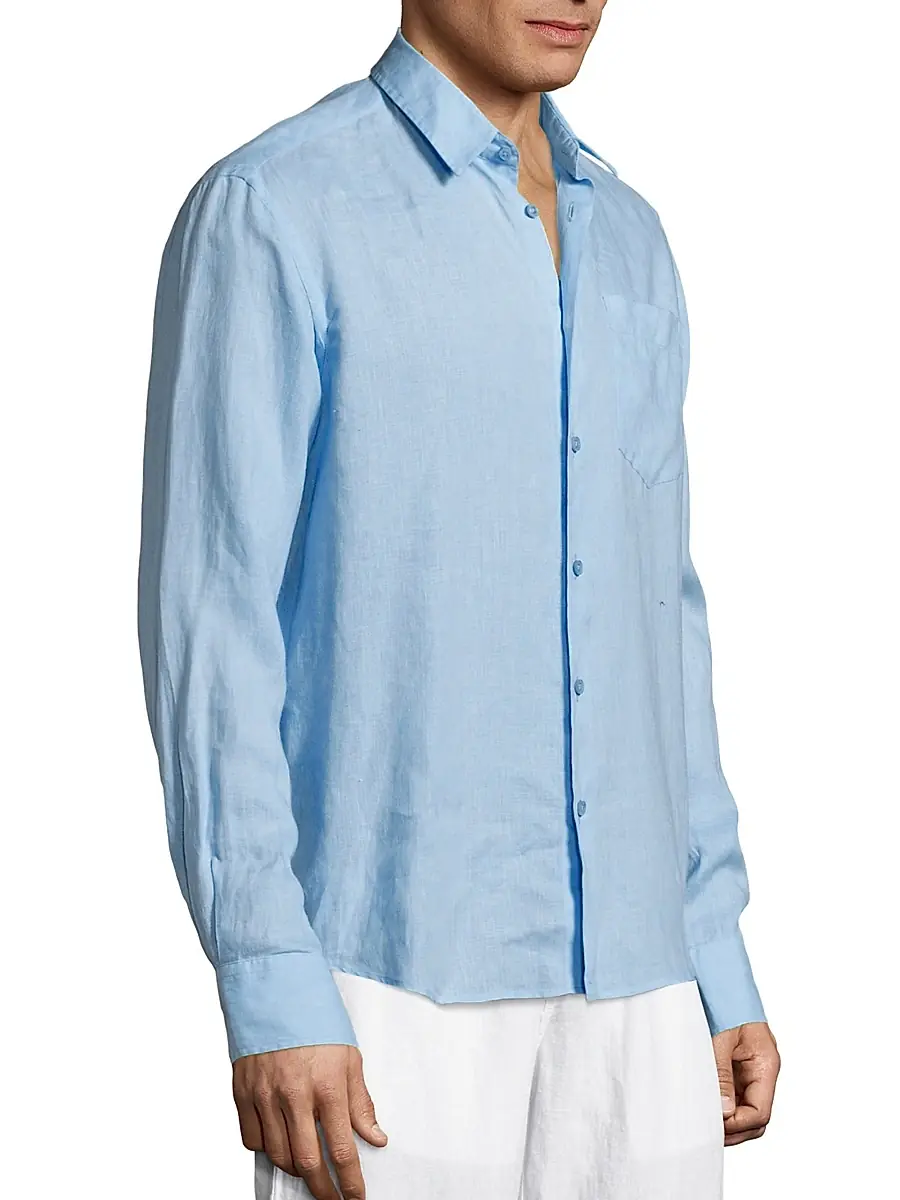 Vilebrequin Men's Lagoon Linen Shirt | Thumbnail 4 Vilebrequin Men's Lagoon Linen Shirt | Thumbnail 4