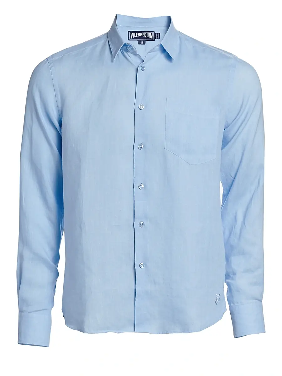 Vilebrequin Men's Lagoon Linen Shirt | Thumbnail 6 Vilebrequin Men's Lagoon Linen Shirt | Thumbnail 6