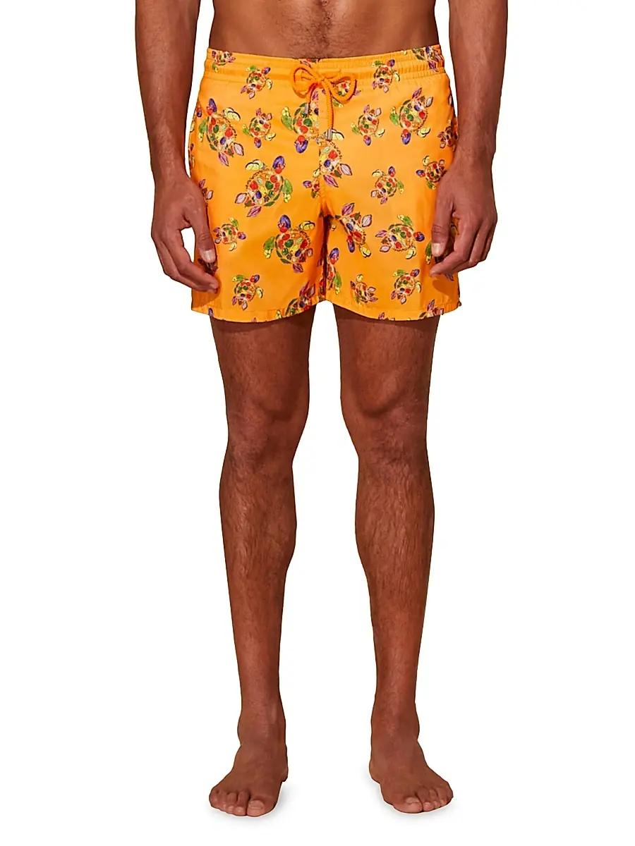 Vilebrequin Men's Mahina Turtle Swim Shorts - Carrot | Thumbnail 4 Vilebrequin Men's Mahina Turtle Swim Shorts - Carrot | Thumbnail 4