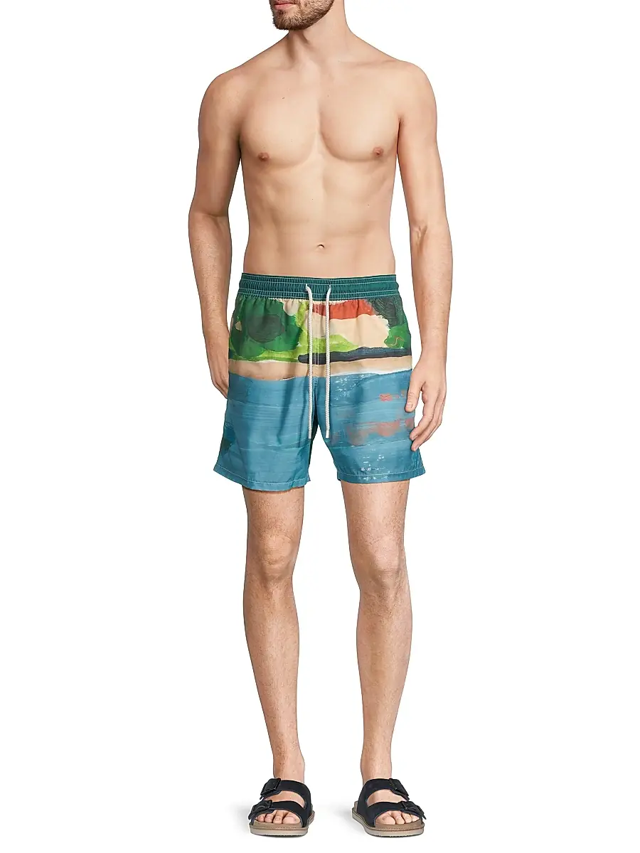 Vilebrequin Men's Moorea Abstract Swim Trunks | Thumbnail 2