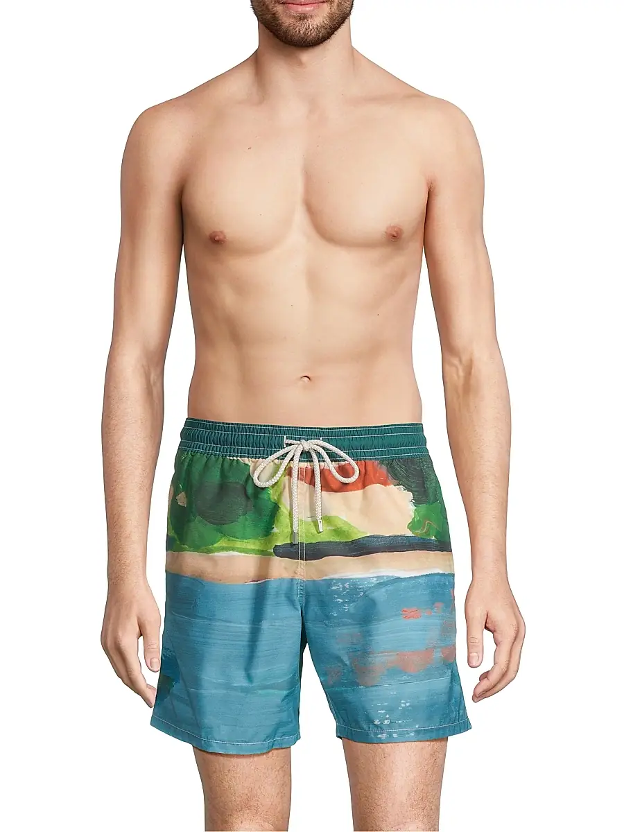 Vilebrequin Men's Moorea Abstract Swim Trunks | Thumbnail 3
