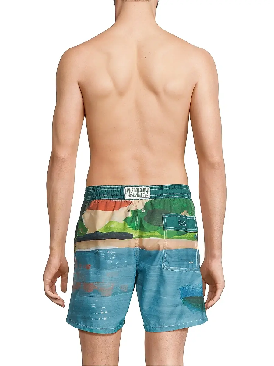 Vilebrequin Men's Moorea Abstract Swim Trunks | Thumbnail 5