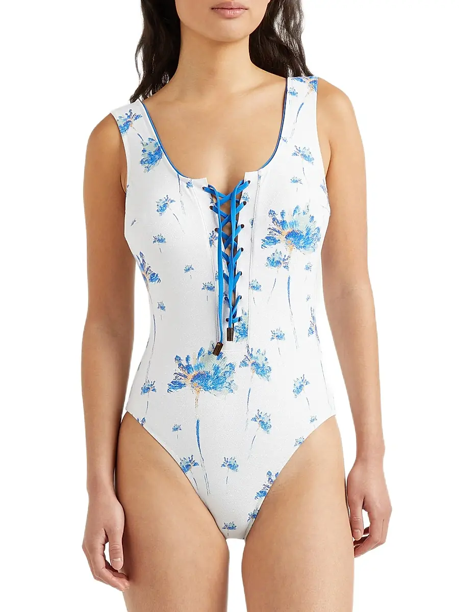 Vilebrequin Women's Herbie Lace-Up One-Piece Swimsuit | Thumbnail 3 Vilebrequin Women's Herbie Lace-Up One-Piece Swimsuit | Thumbnail 3