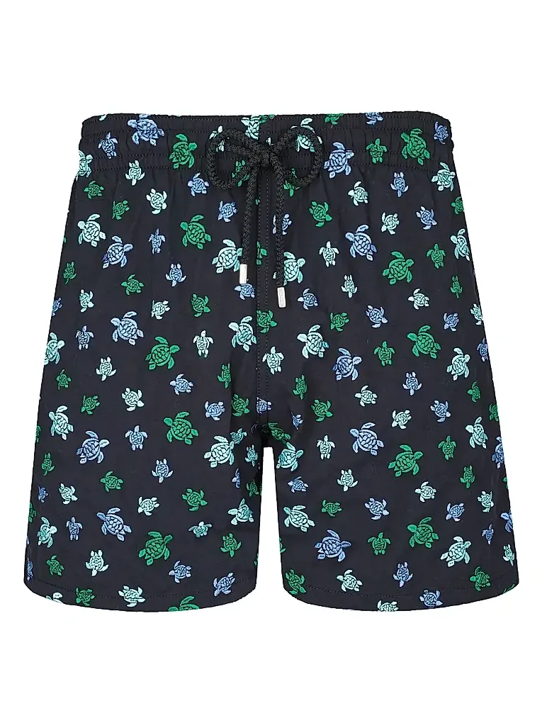 Vilebrequin Men's Micro Ronde Des Tortues Embroidered Swim Trunks