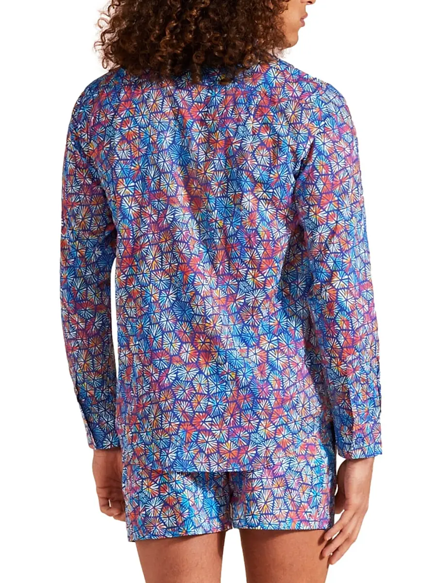 Vilebrequin Men's Carapa Abstract Cotton Button-Front Shirt | Thumbnail 5 Vilebrequin Men's Carapa Abstract Cotton Button-Front Shirt | Thumbnail 5