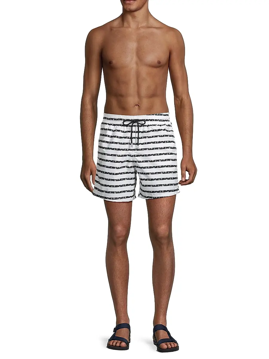 Vilebrequin Men's Striped Turtle Swim Shorts | Thumbnail 2 Vilebrequin Men's Striped Turtle Swim Shorts | Thumbnail 2