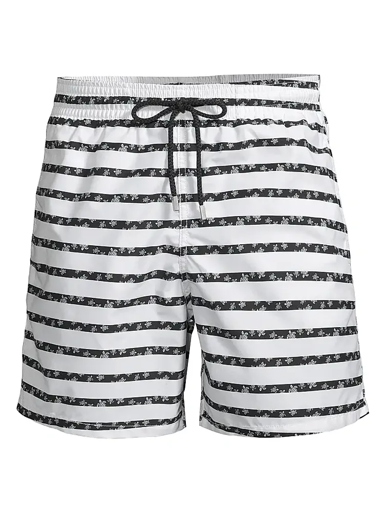 Vilebrequin Men's Striped Turtle Swim Shorts