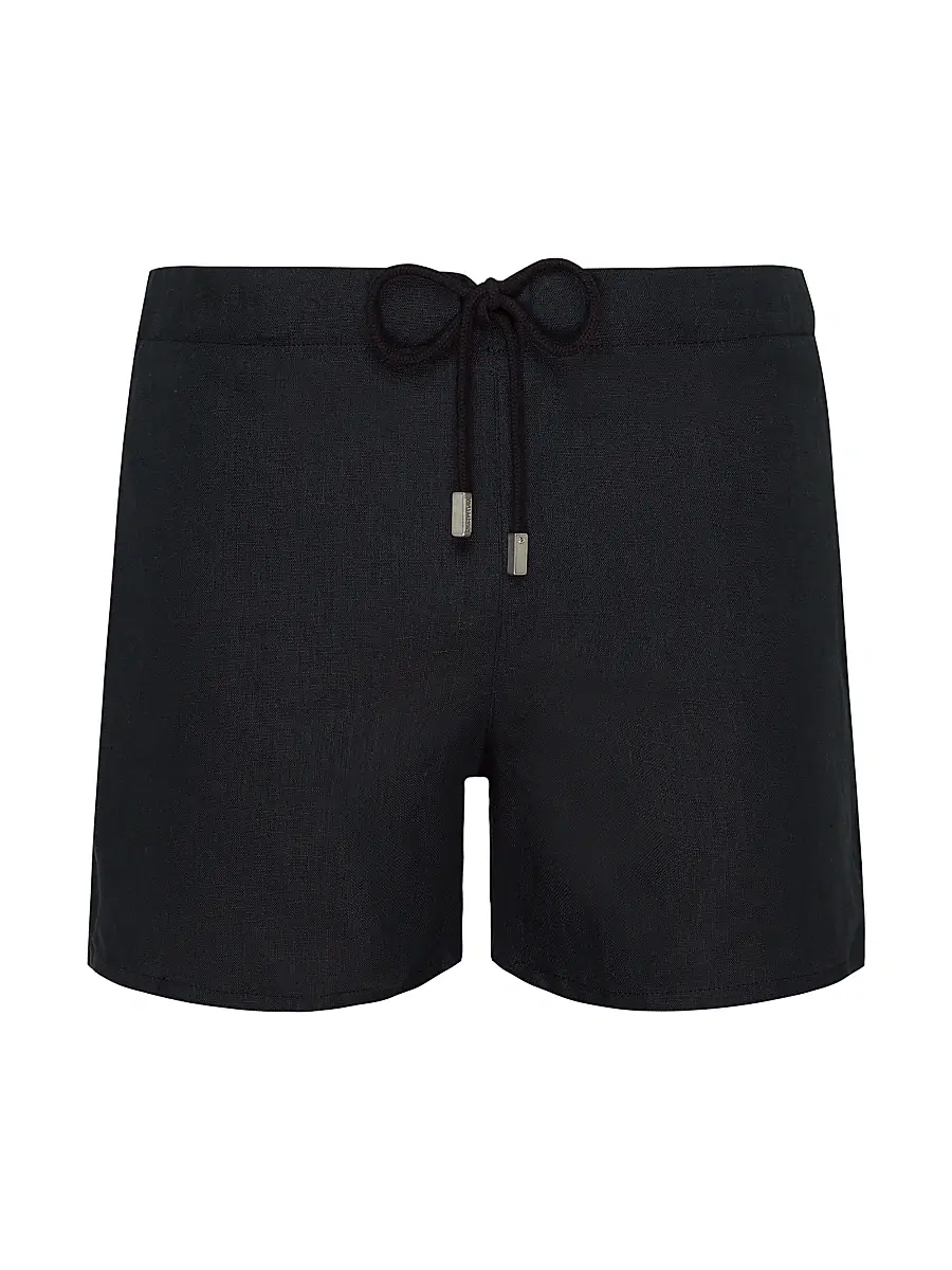 Vilebrequin Men's Linen Swim Shorts - Black - Size XXL | Image 1 Vilebrequin Men's Linen Swim Shorts - Black - Size XXL | Image 1