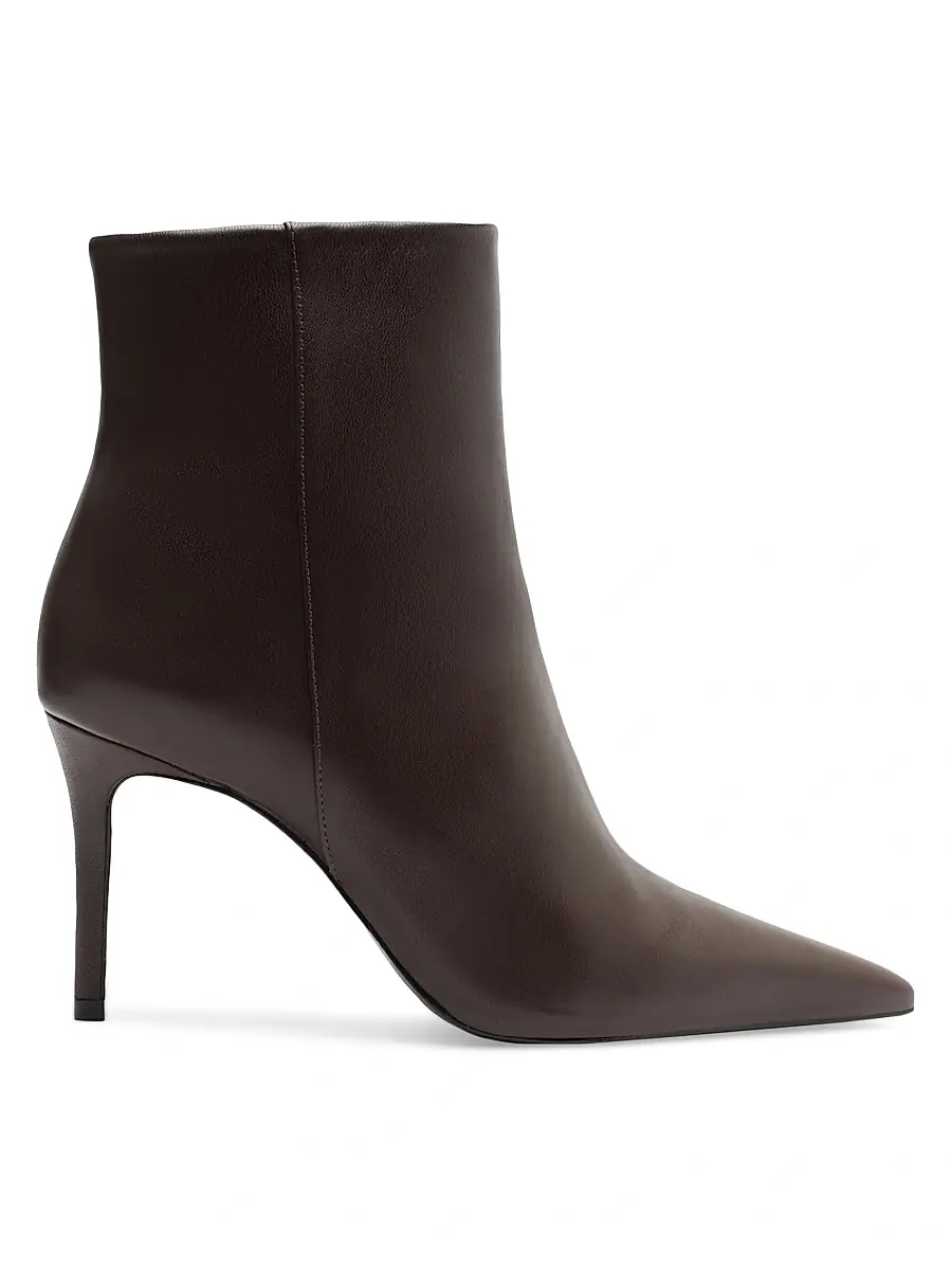 Schutz Women's Mikki 85MM Leather Stiletto Booties - Dark Chocolate | Image 1 Schutz Women's Mikki 85MM Leather Stiletto Booties - Dark Chocolate | Image 1