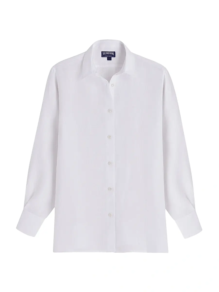Vilebrequin Women's Linen Cover-Up Shirt - Blanc | Image 1 Vilebrequin Women's Linen Cover-Up Shirt - Blanc | Image 1