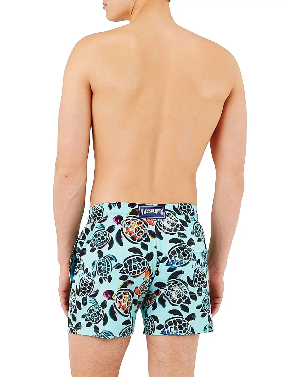 Vilebrequin Men's Screen Turtles Swim Shorts - Lagon | Thumbnail 2 Vilebrequin Men's Screen Turtles Swim Shorts - Lagon | Thumbnail 2
