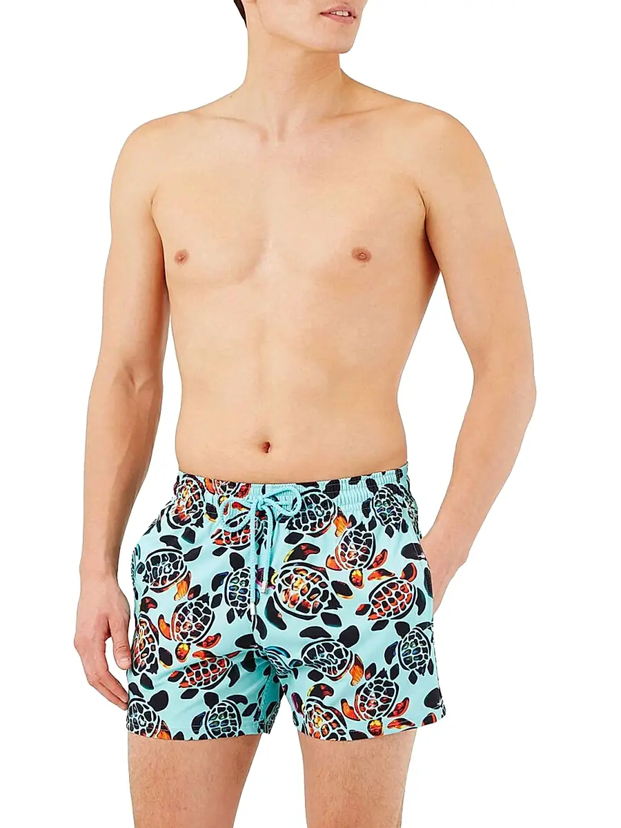 Vilebrequin Men's Screen Turtles Swim Shorts - Lagon | Image 1 Vilebrequin Men's Screen Turtles Swim Shorts - Lagon | Image 1