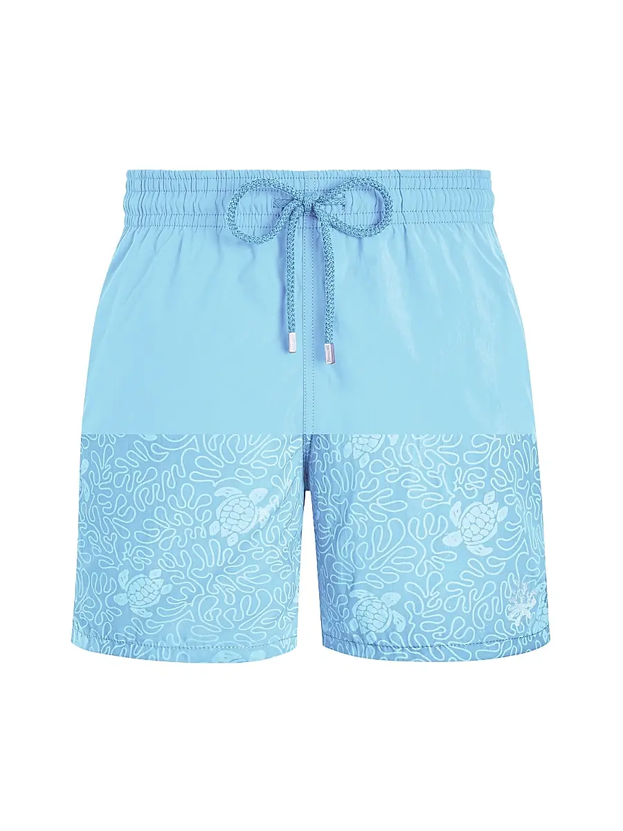 Vilebrequin Men's Aqua Splash Water-Reactive Graphic Swim Trunks - Blue - Size XXL | Image 1 Vilebrequin Men's Aqua Splash Water-Reactive Graphic Swim Trunks - Blue - Size XXL | Image 1