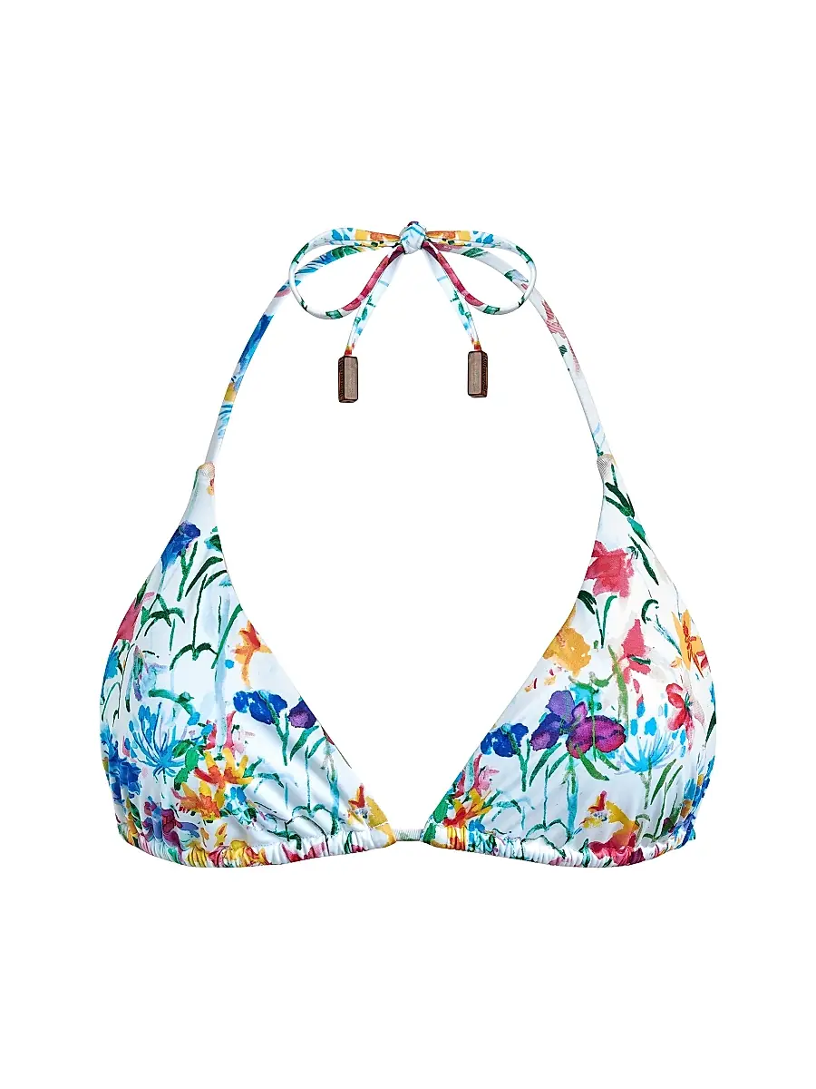 Vilebrequin Women's Happy Flowers String Bikini Top - Blanc | Image 1 Vilebrequin Women's Happy Flowers String Bikini Top - Blanc | Image 1