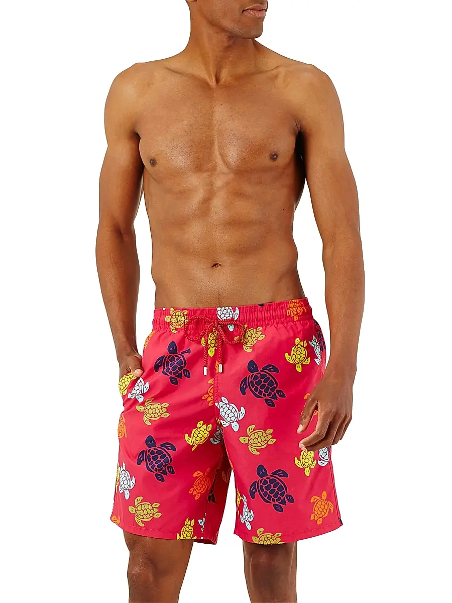 Vilebrequin Men's Okoa Turtle Swim Shorts - Burgundy | Thumbnail 3 Vilebrequin Men's Okoa Turtle Swim Shorts - Burgundy | Thumbnail 3