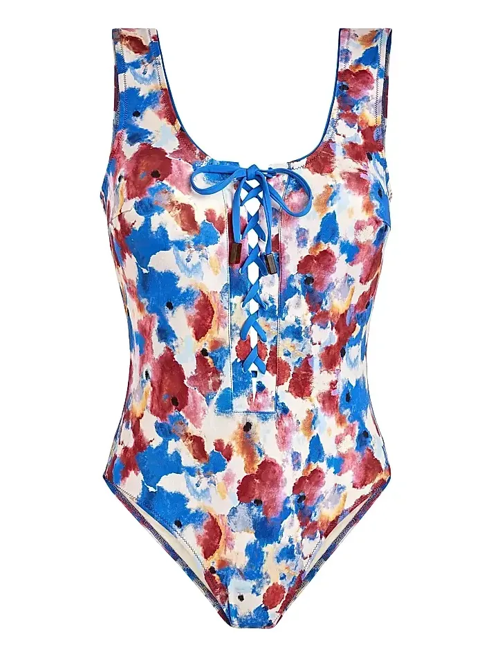 Vilebrequin Women's Flowers Sky Lattice One-Piece Swimsuit