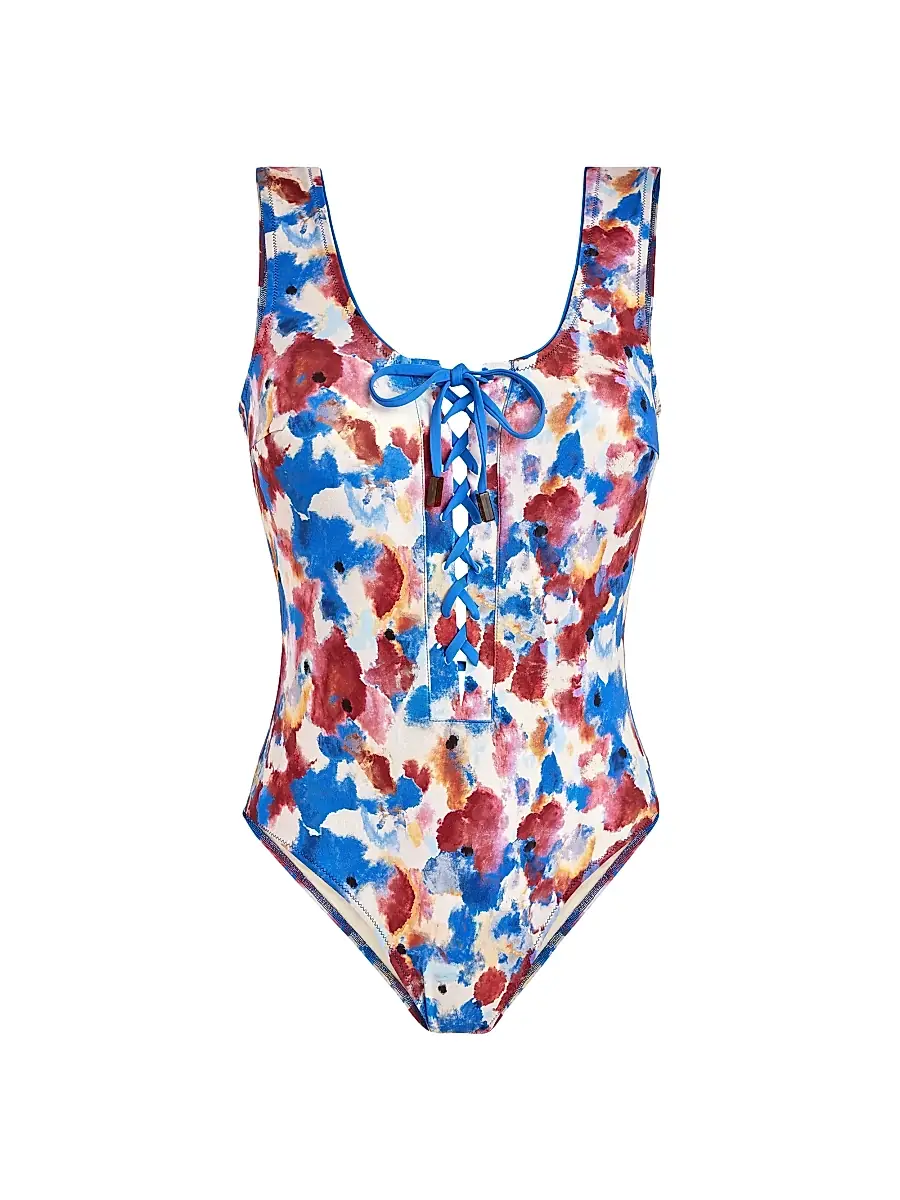 Vilebrequin Women's Flowers Sky Lattice One-Piece Swimsuit - Palace | Image 1 Vilebrequin Women's Flowers Sky Lattice One-Piece Swimsuit - Palace | Image 1