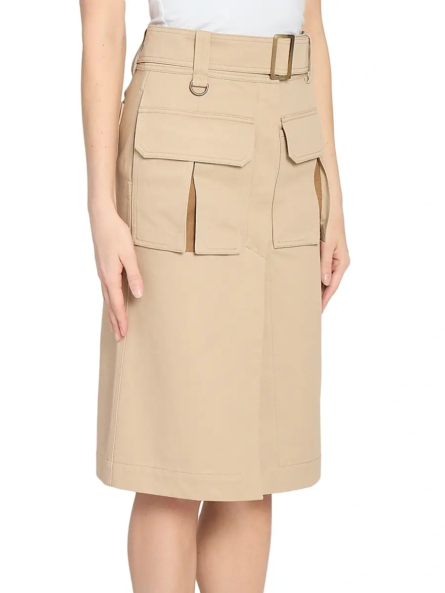 Chloé Women's Cotton Belted Utility Skirt - Sandy Brown | Thumbnail 3 Chloé Women's Cotton Belted Utility Skirt - Sandy Brown | Thumbnail 3