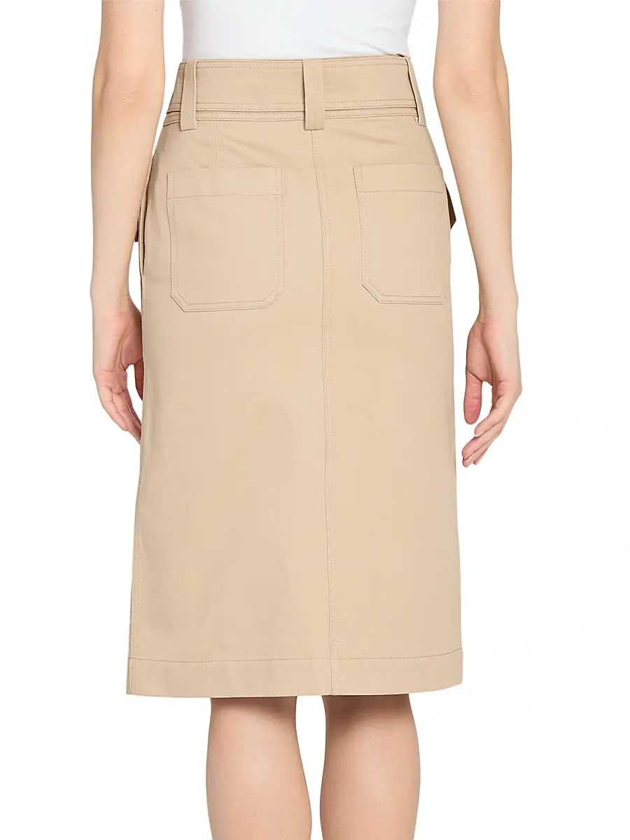 Chloé Women's Cotton Belted Utility Skirt - Sandy Brown | Thumbnail 4 Chloé Women's Cotton Belted Utility Skirt - Sandy Brown | Thumbnail 4