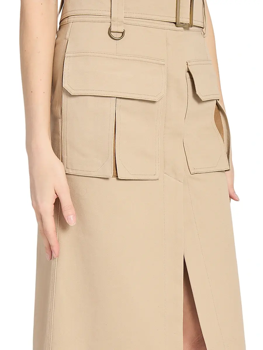 Chloé Women's Cotton Belted Utility Skirt - Sandy Brown | Thumbnail 5 Chloé Women's Cotton Belted Utility Skirt - Sandy Brown | Thumbnail 5