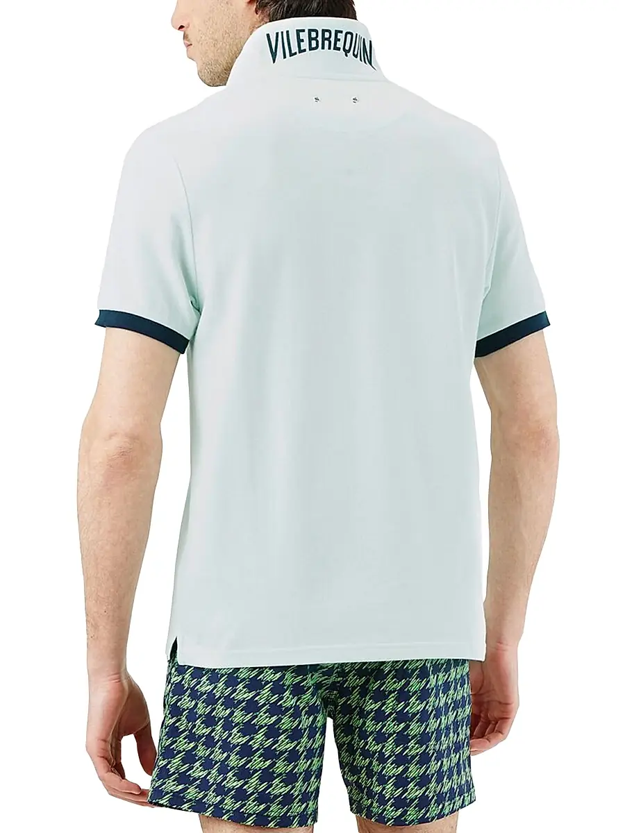 Vilebrequin Men's Organic Cotton Piqué Polo Shirt - Glacier | Thumbnail 2
