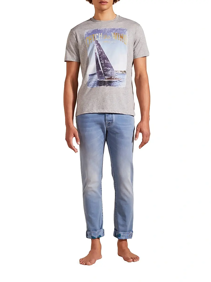 Vilebrequin Men's 'Catch The Wind' Sailboat T-Shirt | Thumbnail 2 Vilebrequin Men's 'Catch The Wind' Sailboat T-Shirt | Thumbnail 2
