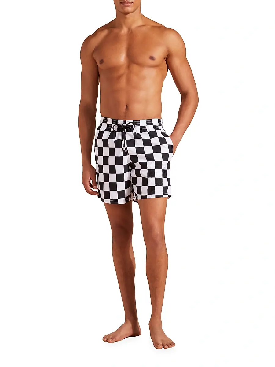 Vilebrequin Men's Damier Print Swim Trunks | Thumbnail 2 Vilebrequin Men's Damier Print Swim Trunks | Thumbnail 2